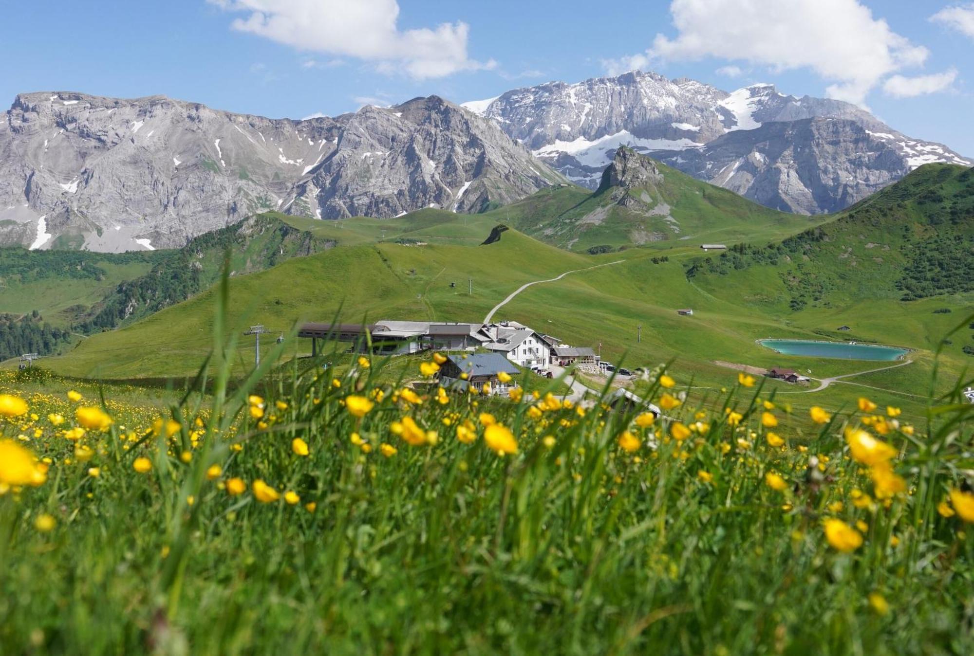 Berghotel Hahnenmoos Adelboden Bagian luar foto